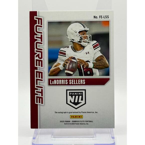 2025 Donruss Elite Future LaNorris Sellers NIL Auto 5/99 SP South Carolina QB - Picture 2 of 2